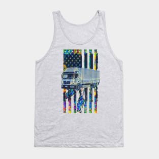 Semi Truck feather flag Tank Top